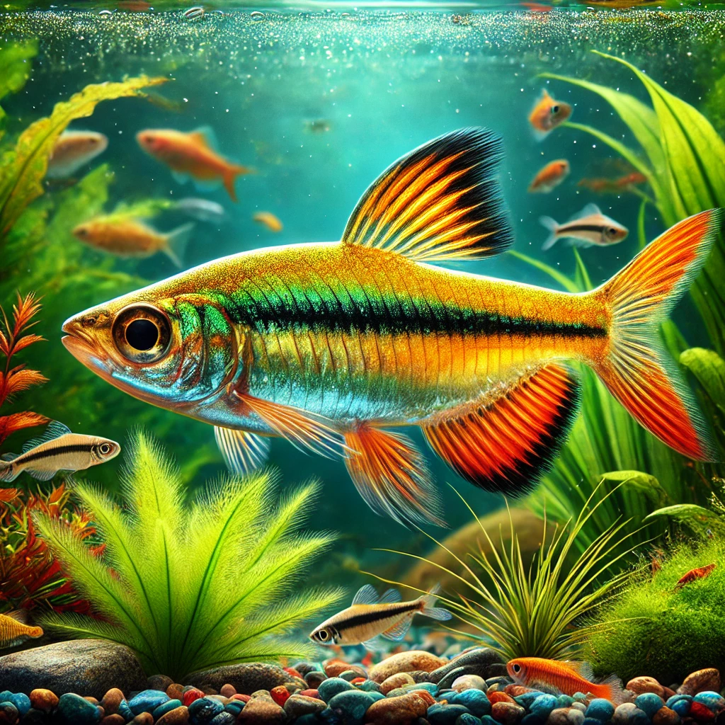 Barbus arulius Три -діапазон...