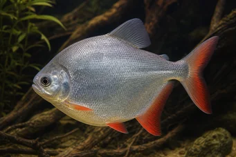 Myleus rubripinnis luna Метініс-Лун з червоним гачком