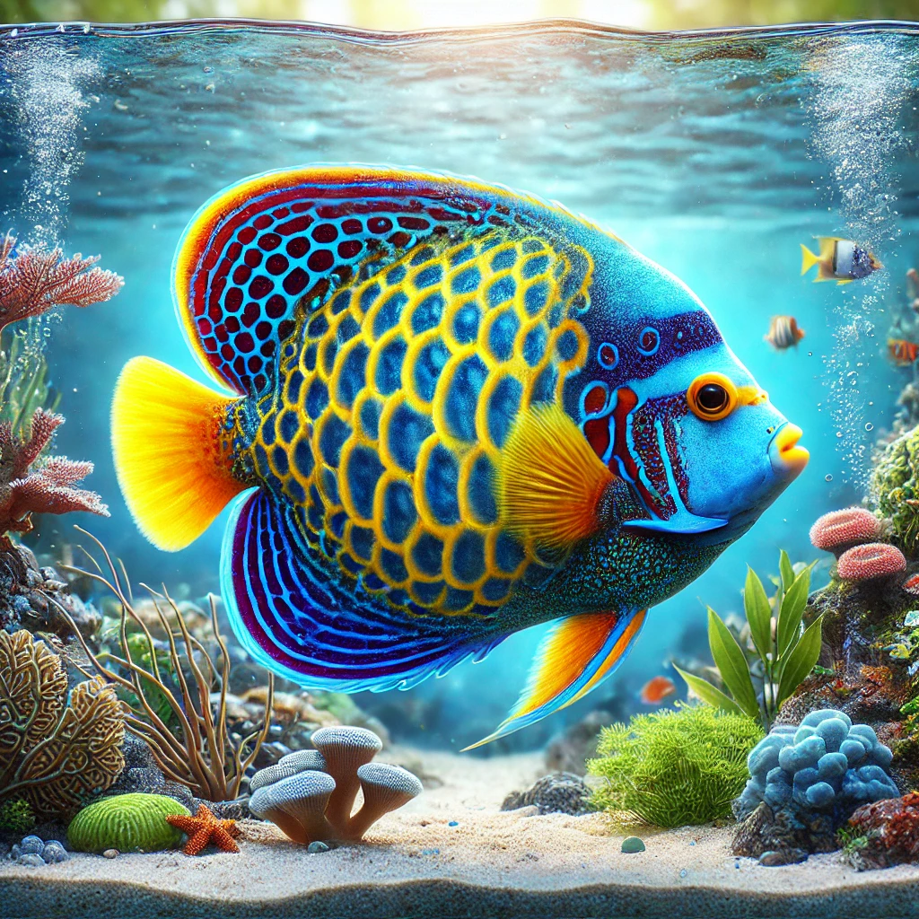 Pomacanthus semicirculat... Напівкреслен...